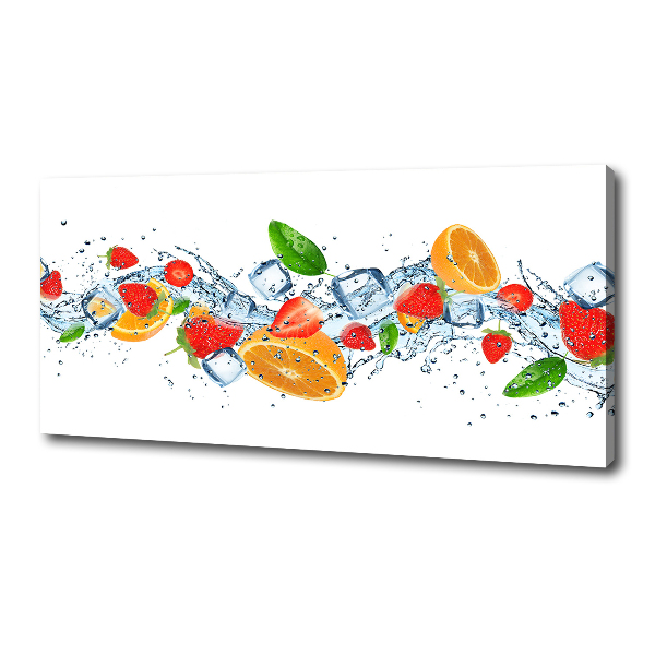 Fotocuadro en lienzo de alta calidad horizontal Fruta con hielo
