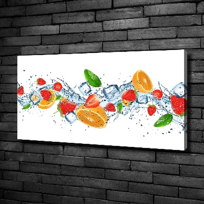Fotocuadro en lienzo de alta calidad horizontal Fruta con hielo