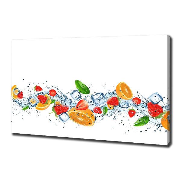 Fotocuadro en lienzo de alta calidad horizontal Fruta con hielo