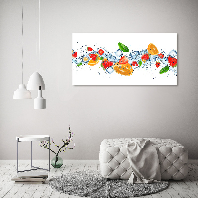 Fotocuadro en lienzo de alta calidad horizontal Fruta con hielo