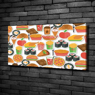 Cuadro canvas con impresión uv duradera horizontal Comida rápida