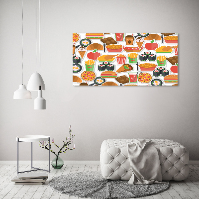 Cuadro canvas con impresión uv duradera horizontal Comida rápida