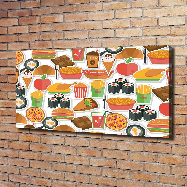 Cuadro canvas con impresión uv duradera horizontal Comida rápida