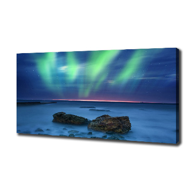 Cuadro canvas con impresión uv duradera horizontal Auroras boreales