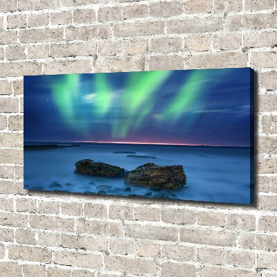 Cuadro canvas con impresión uv duradera horizontal Auroras boreales