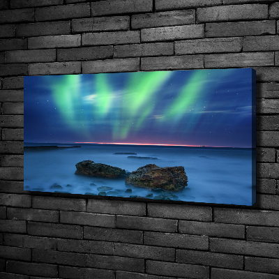 Cuadro canvas con impresión uv duradera horizontal Auroras boreales