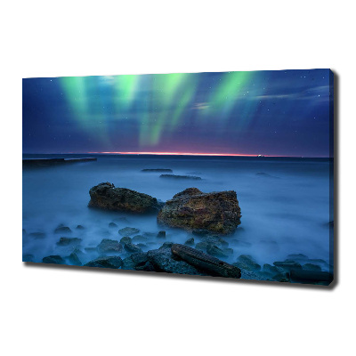 Cuadro canvas con impresión uv duradera horizontal Auroras boreales