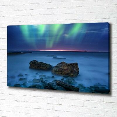 Cuadro canvas con impresión uv duradera horizontal Auroras boreales