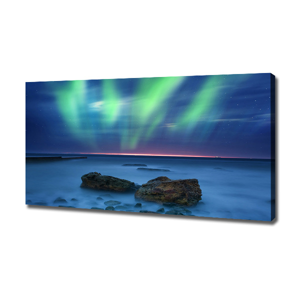 Cuadro canvas con impresión uv duradera horizontal Auroras boreales