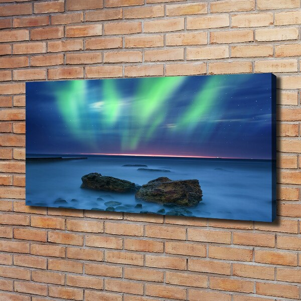 Cuadro canvas con impresión uv duradera horizontal Auroras boreales