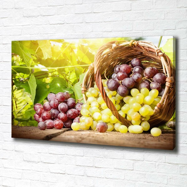 Foto en lienzo con acabado profesional horizontal Uvas en una cesta