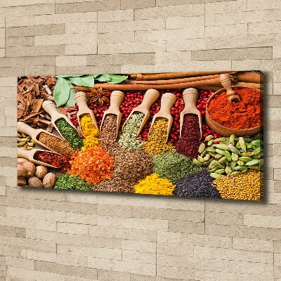 Cuadro canvas con impresión uv duradera horizontal Especias de colores
