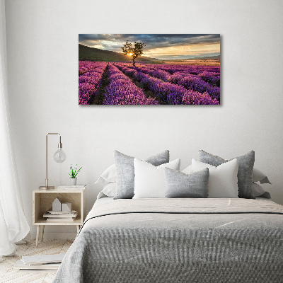 Cuadro canvas con impresión uv duradera horizontal campo de lavanda