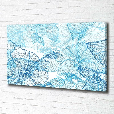 Fotocuadro en lienzo de alta calidad horizontal flores hawaianas