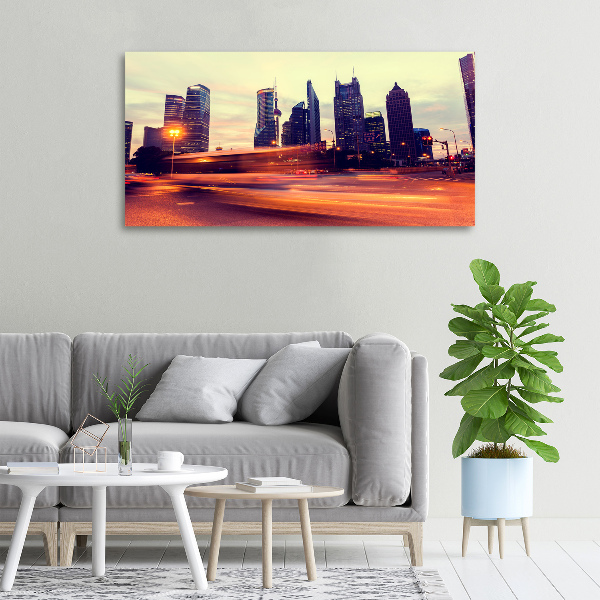 Foto en lienzo con acabado profesional horizontal Shanghái de noche