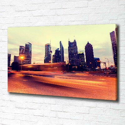 Foto en lienzo con acabado profesional horizontal Shanghái de noche