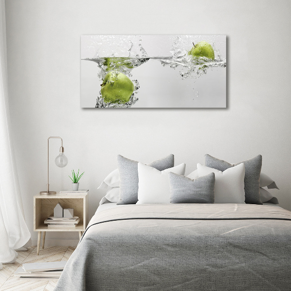Fotocuadro en lienzo de alta calidad horizontal Una manzana bajo el agua