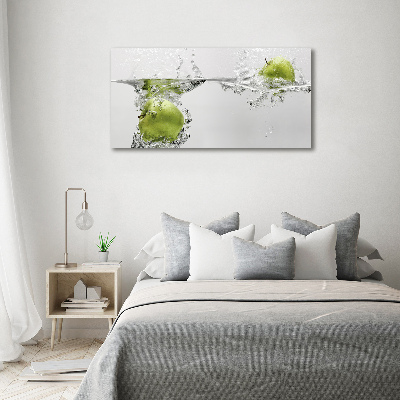 Fotocuadro en lienzo de alta calidad horizontal Una manzana bajo el agua