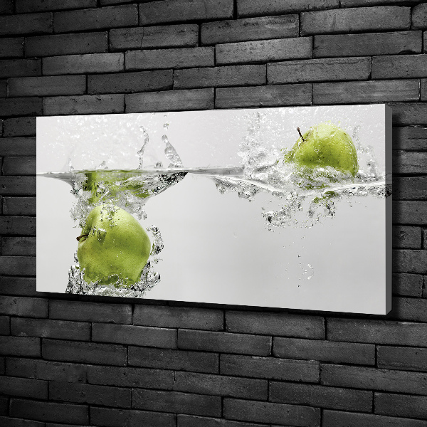 Fotocuadro en lienzo de alta calidad horizontal Una manzana bajo el agua
