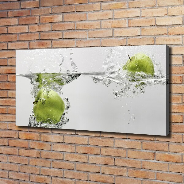 Fotocuadro en lienzo de alta calidad horizontal Una manzana bajo el agua