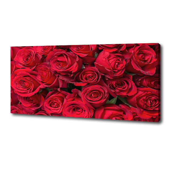 Cuadro canvas moderno de gran formato horizontal rosas rojas