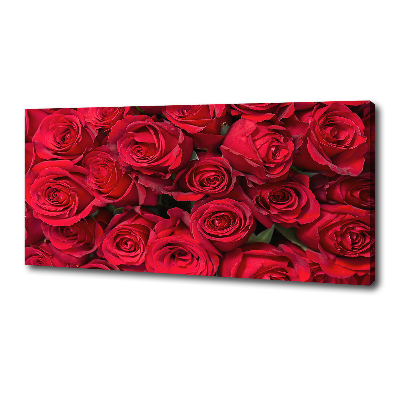 Cuadro canvas moderno de gran formato horizontal rosas rojas