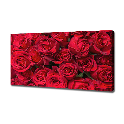Cuadro canvas moderno de gran formato horizontal rosas rojas