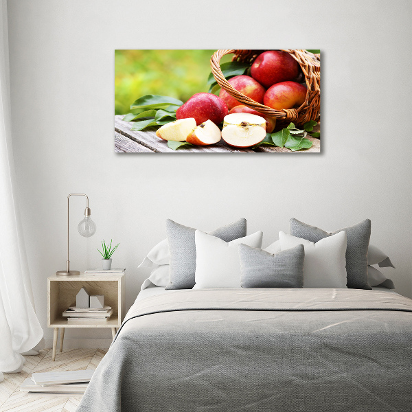 Foto en lienzo con acabado profesional horizontal Manzanas en una cesta