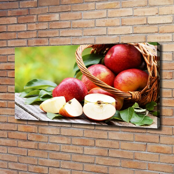 Foto en lienzo con acabado profesional horizontal Manzanas en una cesta