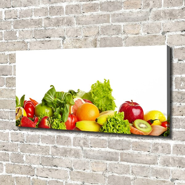 Cuadro canvas con impresión uv duradera horizontal Frutas y verduras