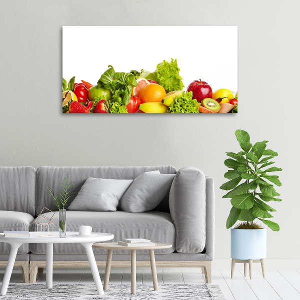 Cuadro canvas con impresión uv duradera horizontal Frutas y verduras