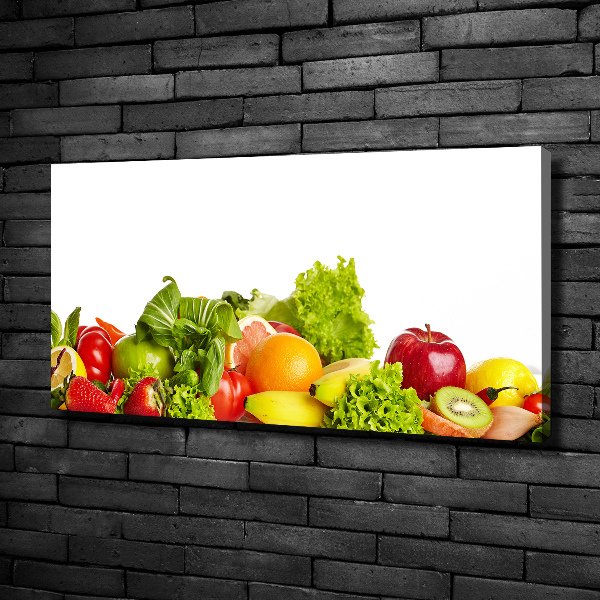 Cuadro canvas con impresión uv duradera horizontal Frutas y verduras