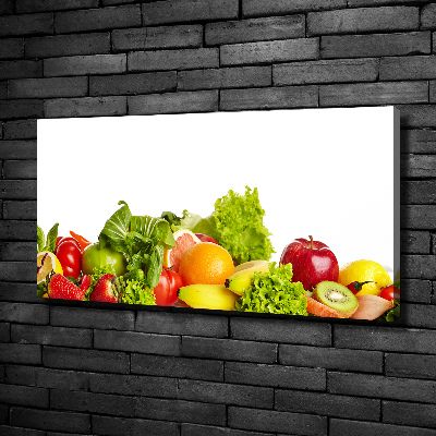 Cuadro canvas con impresión uv duradera horizontal Frutas y verduras
