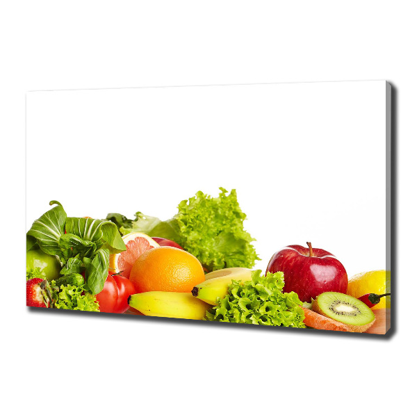 Cuadro canvas con impresión uv duradera horizontal Frutas y verduras