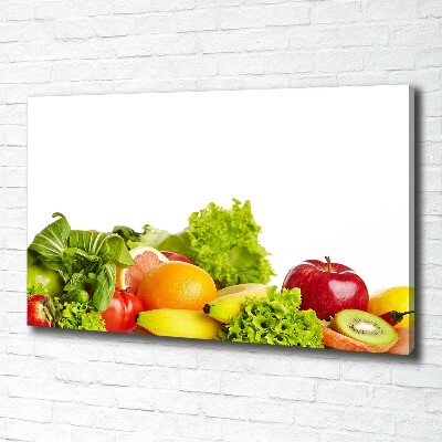 Cuadro canvas con impresión uv duradera horizontal Frutas y verduras