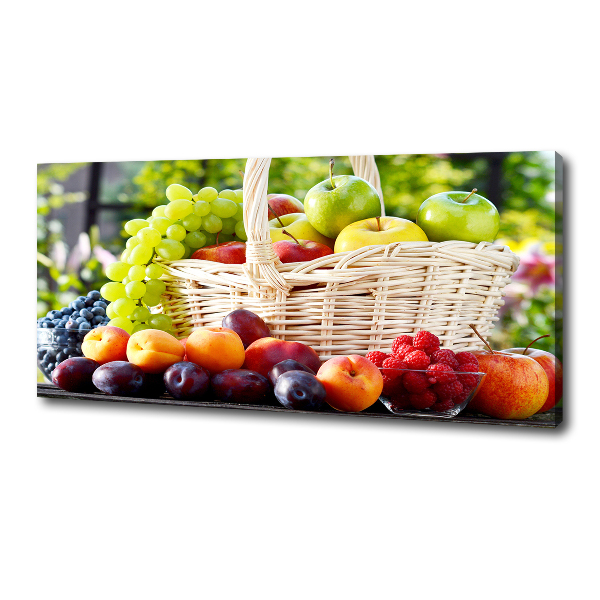 Cuadro canvas moderno de gran formato horizontal Cesta de frutas