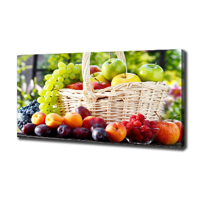 Cuadro canvas moderno de gran formato horizontal Cesta de frutas
