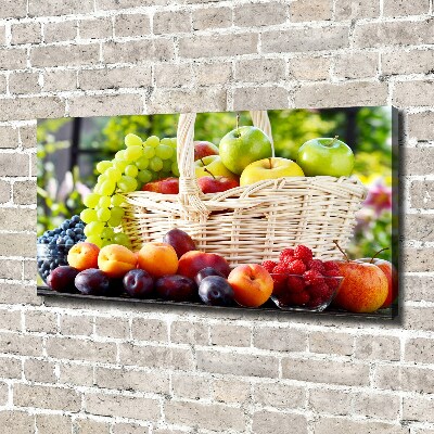 Cuadro canvas moderno de gran formato horizontal Cesta de frutas