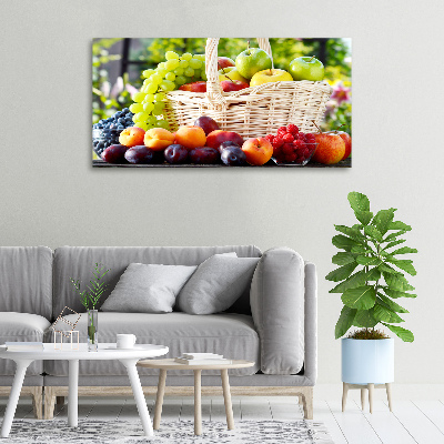 Cuadro canvas moderno de gran formato horizontal Cesta de frutas