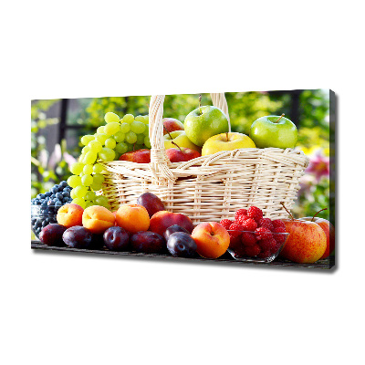 Cuadro canvas moderno de gran formato horizontal Cesta de frutas
