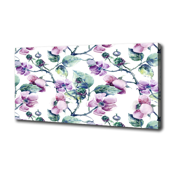 Cuadro canvas con impresión uv duradera horizontal flores de mora