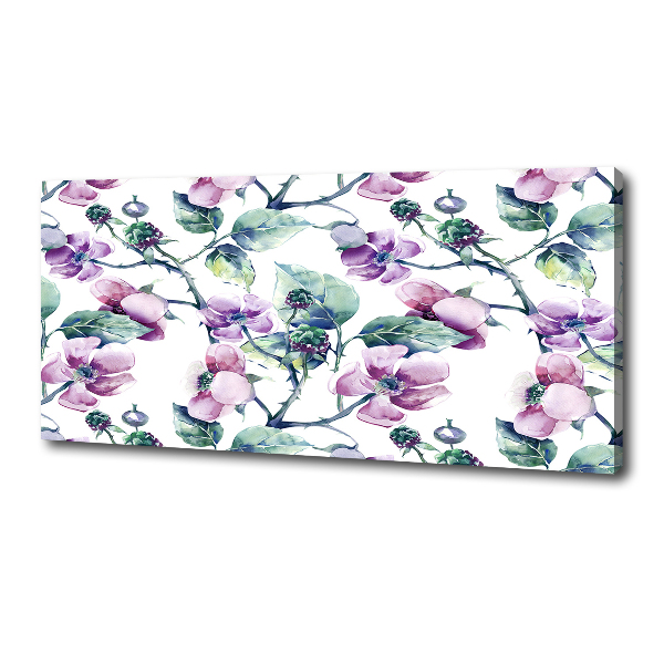 Cuadro canvas con impresión uv duradera horizontal flores de mora