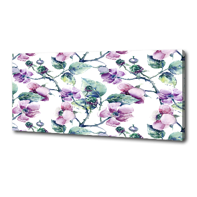 Cuadro canvas con impresión uv duradera horizontal flores de mora