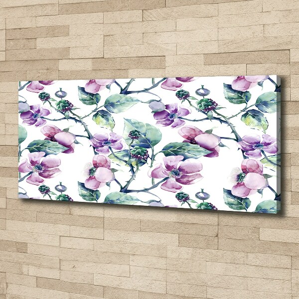 Cuadro canvas con impresión uv duradera horizontal flores de mora