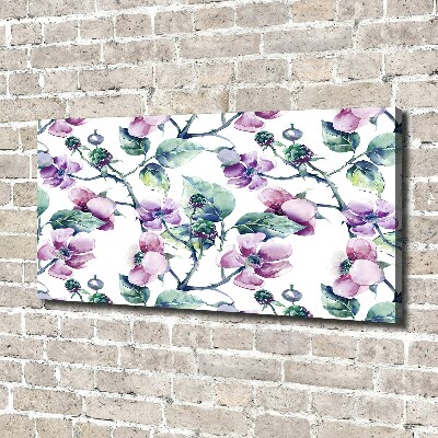 Cuadro canvas con impresión uv duradera horizontal flores de mora