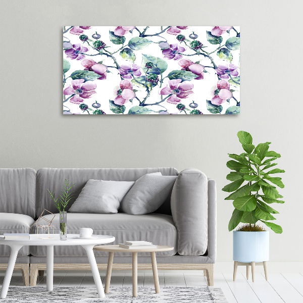 Cuadro canvas con impresión uv duradera horizontal flores de mora