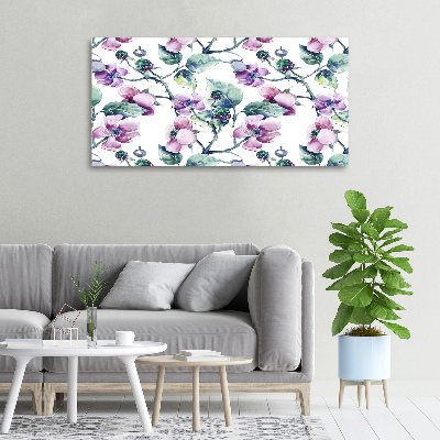 Cuadro canvas con impresión uv duradera horizontal flores de mora