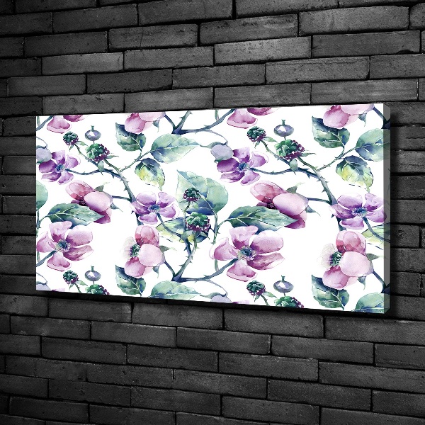 Cuadro canvas con impresión uv duradera horizontal flores de mora