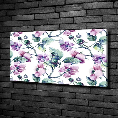 Cuadro canvas con impresión uv duradera horizontal flores de mora