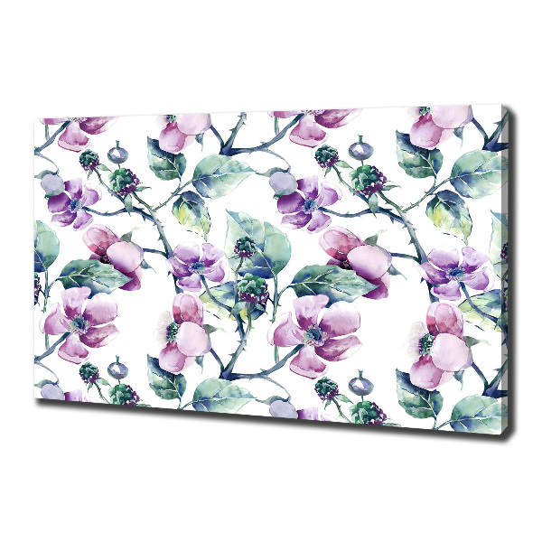 Cuadro canvas con impresión uv duradera horizontal flores de mora